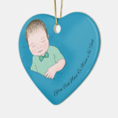 Eigener Text | Schlafsäugling Baby Boy Liebe Blue  Keramik Ornament (Links)