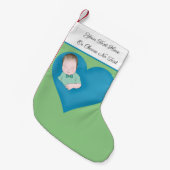 Eigener Text | Schlafsäugling Baby Boy Liebe Blue  Kleiner Weihnachtsstrumpf (Vorderansicht (hängend))