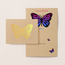 Eigener Text Schmetterling Geburtstag Cumpleanos G Folienkarte