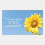 Eigener Text Sonnenblumenkleber Rechteckiger Aufkleber (Vorderseite)