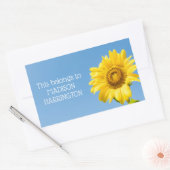 Eigener Text Sonnenblumenkleber Rechteckiger Aufkleber (Umschlag)