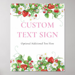 Eigener Text | Strawberry Berry Sweet Baby Dusche Poster