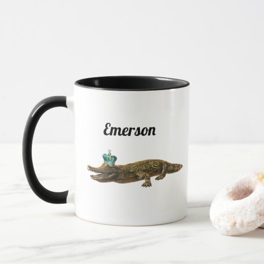 Eigener Text | The Royal Croc | Jewel Alligator Tasse (Mit Donut)