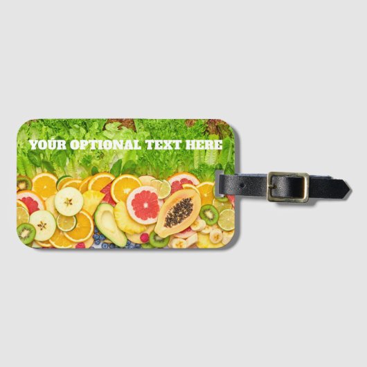Eigener Text tropisches Obst Gepäckanhänger (Vorderseite (Horizontal))