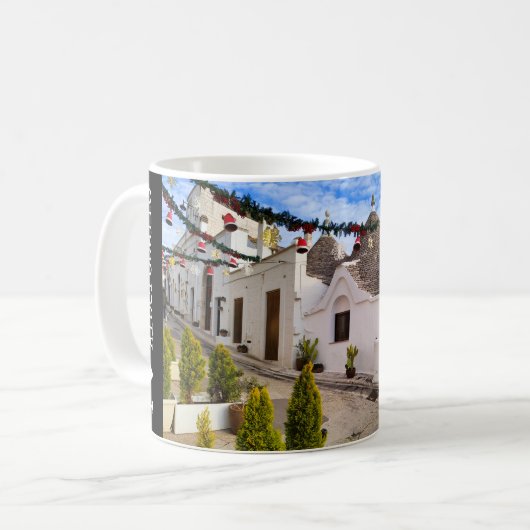 Eigener Text, Trulli Häuser in Alberobello Kaffeetasse (Vorderseite Links)