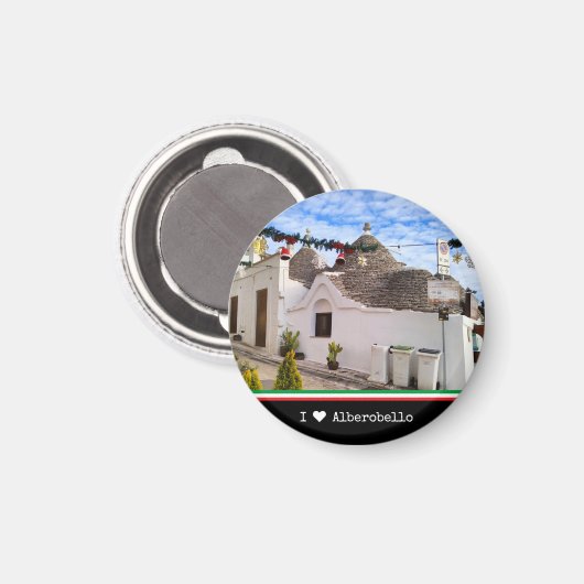 Eigener Text, Trulli Häuser in Alberobello Magnet (Vorderseite/Rückseite)