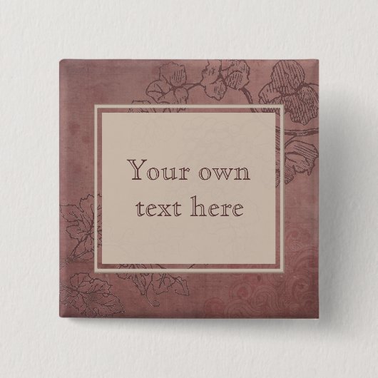 Eigener Text von Burgund Wein Grapevine Button (Vorderseite)