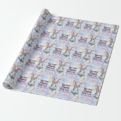 Eigener Text Wasserfarbe Osterhasen Geschenkpapier (Ungerollt)