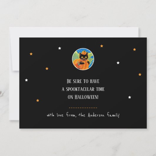 Eigener Trick oder Treat Halloween Katzen, Rotzung Karte (Rückseite)