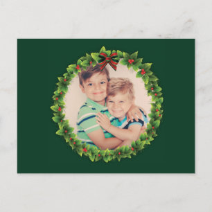 Eigener Weihnachtskranz - Ihre eigene Foto-Familie Feiertagspostkarte
