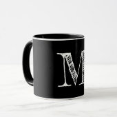 Eigener weißer Chalkboard Monogram Black Tee Kaffe Tasse (Vorderseite Links)