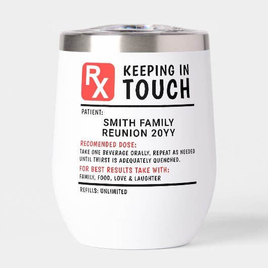 Eigener Wiedersehen-Text der Funny Wine Prescripti (Vorderseite)