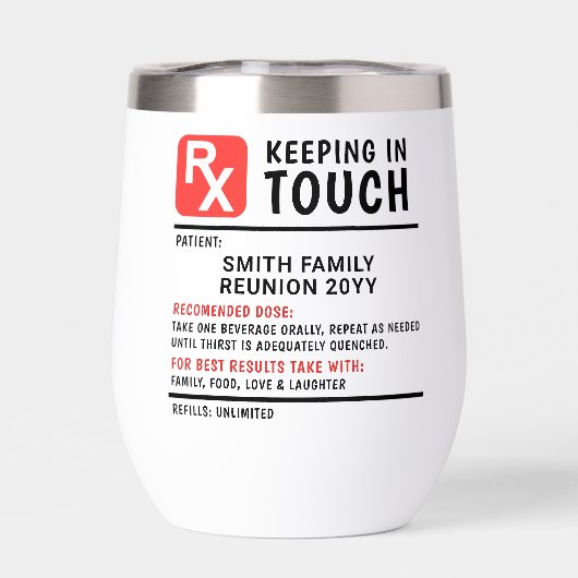 Eigener Wiedersehen-Text der Funny Wine Prescripti (Rückseite)