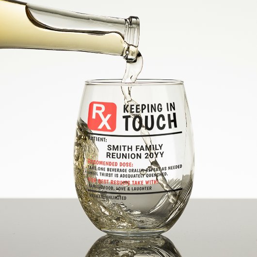 Eigener Wiedersehen-Text der Funny Wine Prescripti Weinglas Ohne Stiel