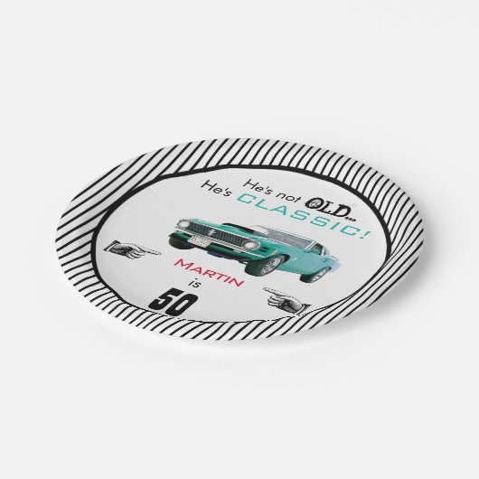 Eigenes Alter nicht alt, aber klassisch Auto sonni Pappteller (Schrägansicht)