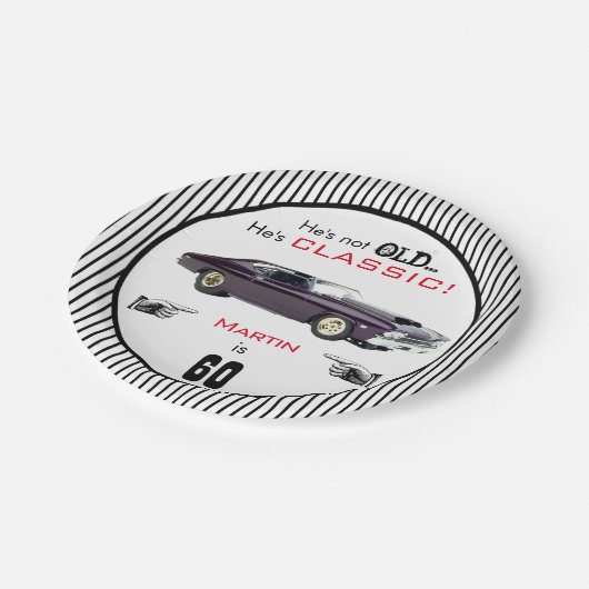 Eigenes Alter nicht alt, aber klassisch Auto sonni Pappteller (Schrägansicht)