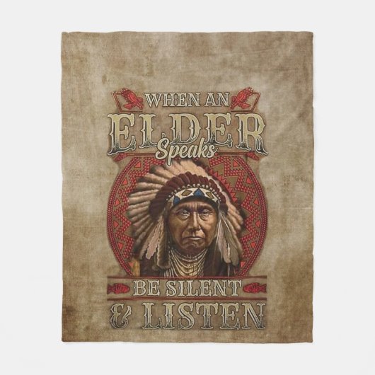 Eigenes Amerikanische Ureinwohner Muster 011 Fleecedecke (Vorderseite)
