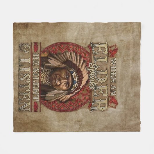Eigenes Amerikanische Ureinwohner Muster 011 Fleecedecke (Vorderseite (Horizontal))