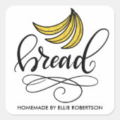 Eigenes Bananenbrot, handschriftlich Quadratischer Aufkleber (Vorderseite)