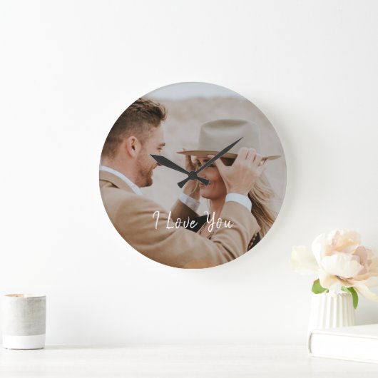 Eigenes benutzerdefiniertes Foto hinzufügen Große Wanduhr (Zuhause)