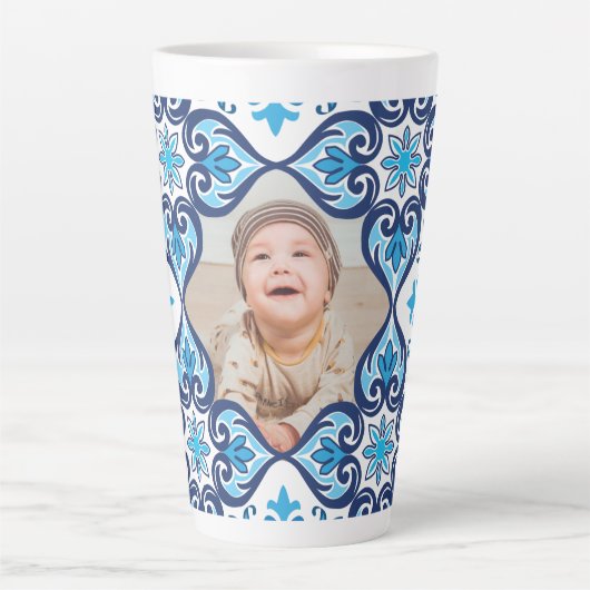 Eigenes Bild, blau-weiß Azulejos Milchtasse (Vorderseite)