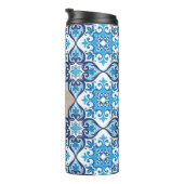 Eigenes Bild, blau-weiß Azulejos Thermosbecher (Nach rechts gedreht)