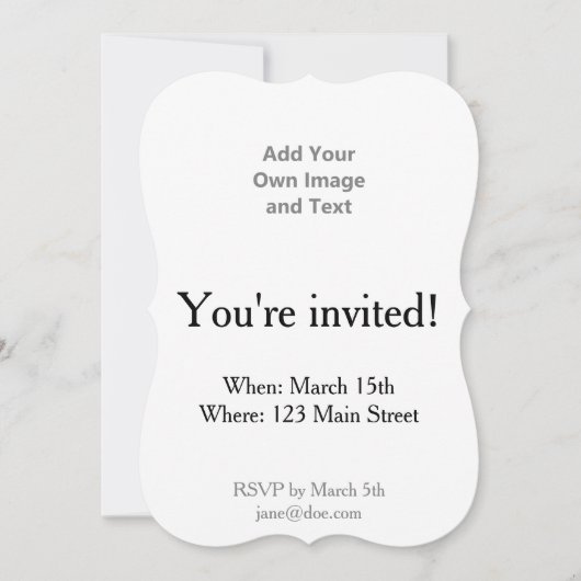 Eigenes Bild und Text hinzufügen Einladung (Vorderseite)