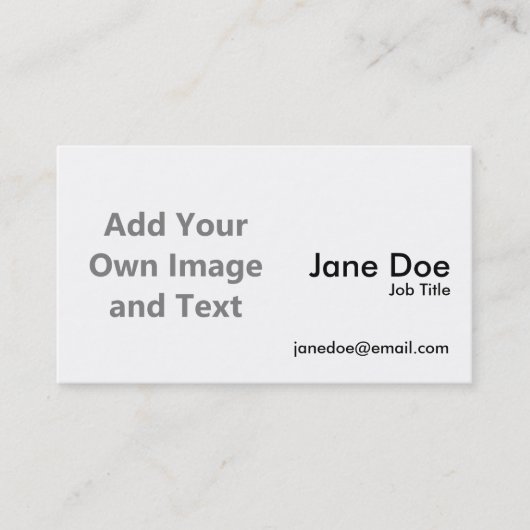 Eigenes Bild und Text hinzufügen Visitenkarte (Vorderseite)