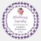 Eigenes BlackBerry Cupcakes-Lebensmittel Runder Aufkleber (Vorderseite)