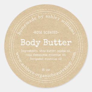 Eigenes Body Butter Kraft Bio Business Label Runder Aufkleber