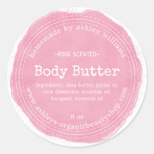Eigenes Body Butter Pink Bio Business-Label Runder Aufkleber