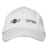 Eigenes Boot des Kapitäns Nautical Ship Wheel Bestickte Baseballkappe (Vorderseite)