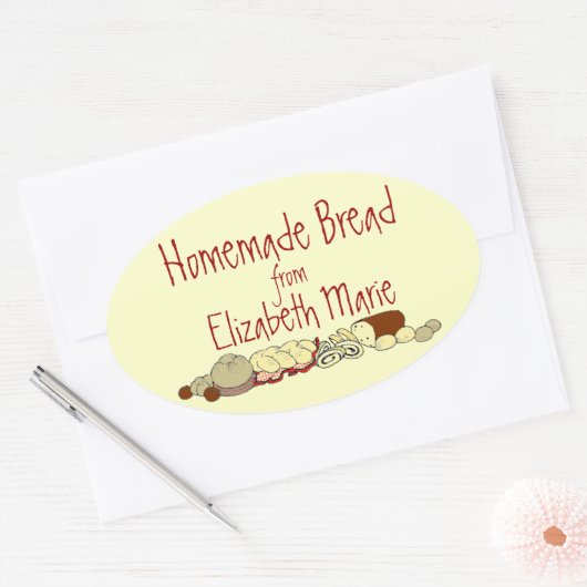 Eigenes Brot personalisieren Ovaler Aufkleber (Umschlag)