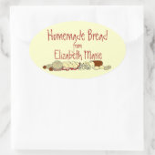 Eigenes Brot personalisieren Ovaler Aufkleber (Tasche)