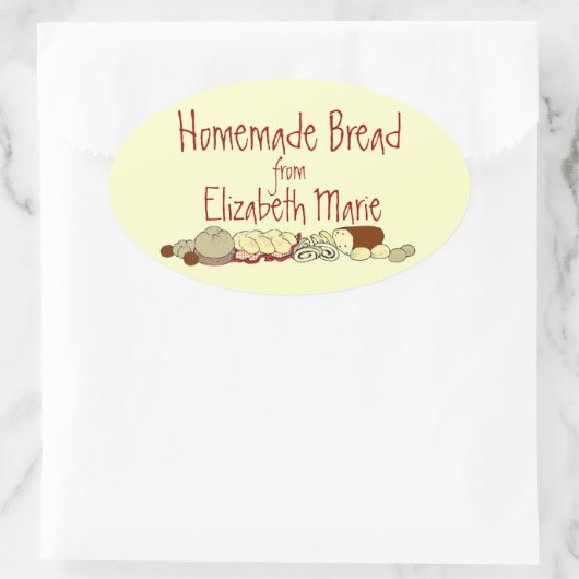 Eigenes Brot personalisieren Ovaler Aufkleber (Tasche)
