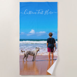 Eigenes Design Benutzerdefinierter Foto Text Die b Strandtuch