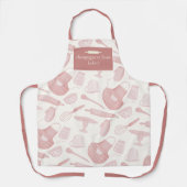 Eigenes Elfenbein + Rose, Goldbäckerei, Glitzer Schürze (Vorderseite)