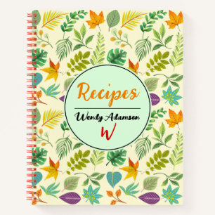 Eigenes Familienkochbuch. (Herbstlaub) Herbst Notizblock