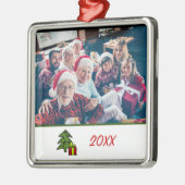 Eigenes festliches 2-seitiges Foto Weihnachten Ornament Aus Metall (Links)