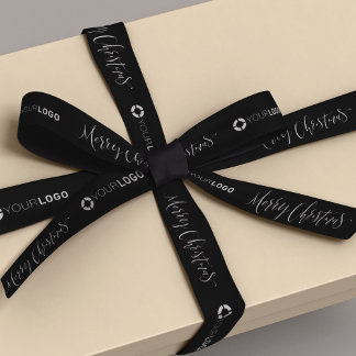 Eigenes Firmenlogo Brandgeschenke Weihnachtsschwar Satinband