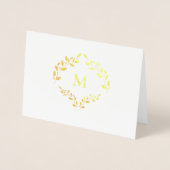 Eigenes Firmenlogo Laurel Wreath Monogram Folienkarte (Vorderseite)