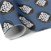 Eigenes Firmenlogo Markengeschenke Blau Geschenkpapier (Rolleneckpunkt)