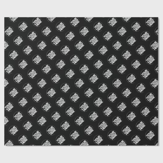 Eigenes Firmenlogo Markengeschenke schwarz Geschenkpapier (Flach)