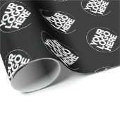 Eigenes Firmenlogo Markengeschenke schwarz Geschenkpapier (Rolleneckpunkt)