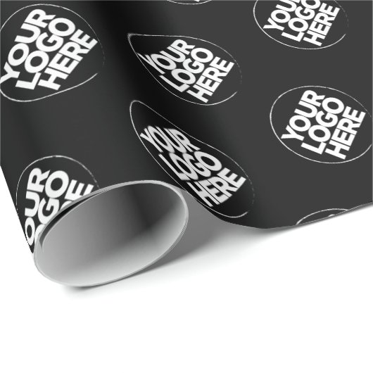 Eigenes Firmenlogo Markengeschenke schwarz Geschenkpapier (Rolleneckpunkt)