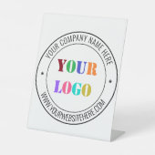 Eigenes Firmenlogo Name Text Info Pedestzeichen Sockelschild (Vorderseite)