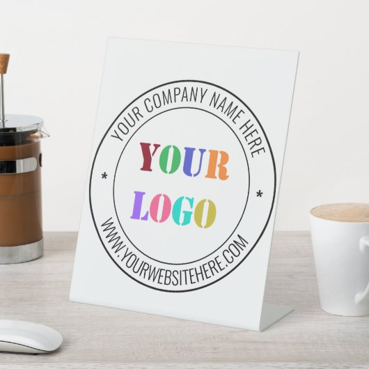 Eigenes Firmenlogo Name Text Info Pedestzeichen Sockelschild (In SItu)