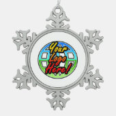 Eigenes Firmenlogo oder Werbeaufdruck Schneeflocken Zinn-Ornament (Vorderseite)