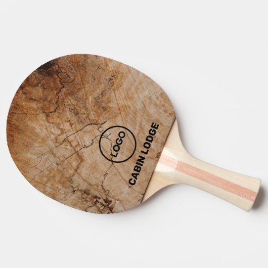 Eigenes Firmenlogo Rustikales Holz Tischtennis Schläger (Seitenansicht)