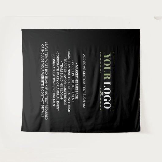 Eigenes Firmenlogo - Schwarzer Hintergrund Wandteppich (Vorderseite (Horizontal))